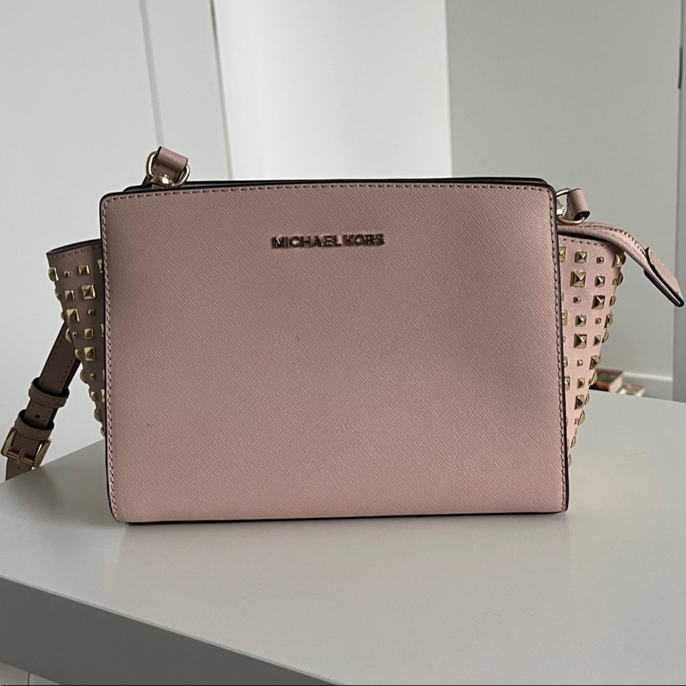 Michael Kors Blush Pink Crossbody Bag with Studs
